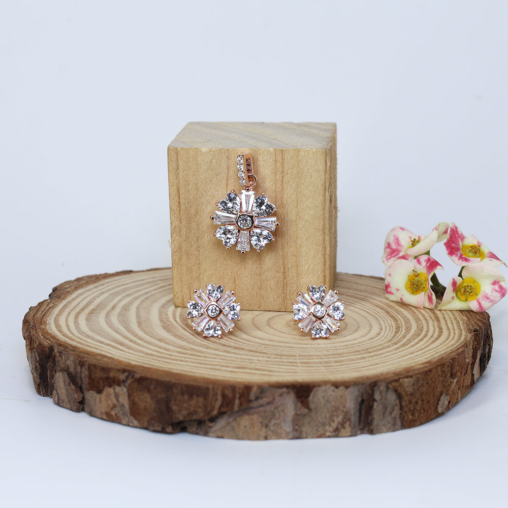 Rose gold Victorian Heart Pendant set