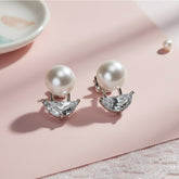 Silver Luminous Pearl Earrings