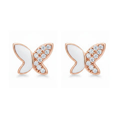 Rose Gold Exquisite Butterfly Studs Earrings