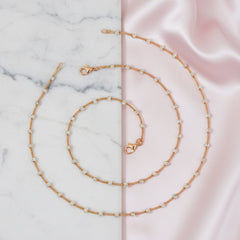 Rose gold luminous Silver Beads Anklet for her