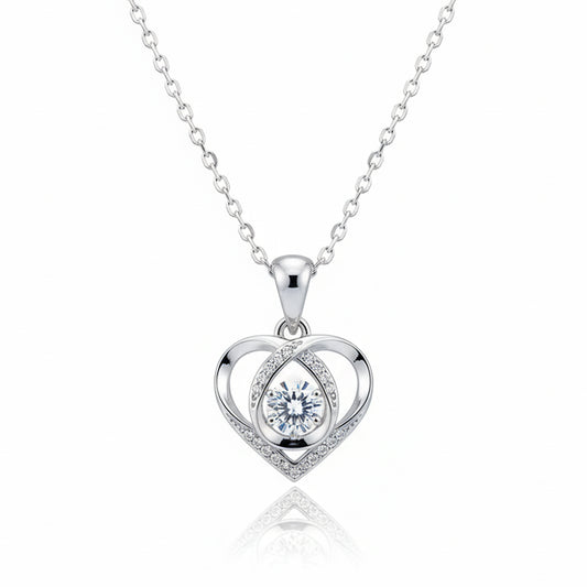 Silver Forever Love Dancing Heart Pendant