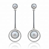 Silver White Aurora Shell Earring