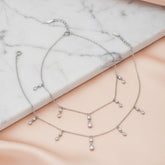 Silver Teardrop Charms Anklet for the cute her