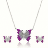 Silver Ombre Flutter Butterfly Pendant Set
