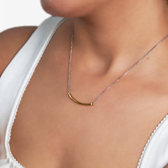 Silver Golden Arc Chain pendant