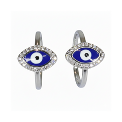 Silver Good Luck Evil Eye Toe Ring
