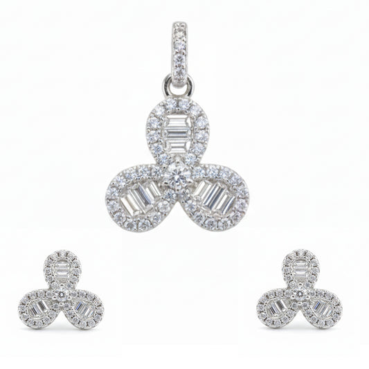 Silver versatile Clover Pendant set for her