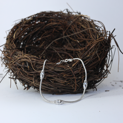 Silver Twisted Bead Bracelet