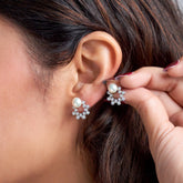 Silver Stardust Pearl Studs