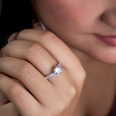 Silver Precious Round Ring