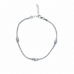 Silver Twisted Bead Bracelet