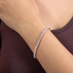 Princess Cut Rose Gold Tennis Bracelet