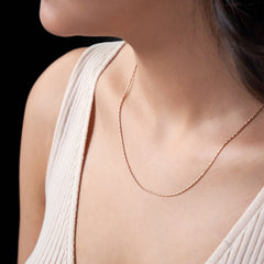 Silver Premium rose gold Delicate Two tone Snake chain for her