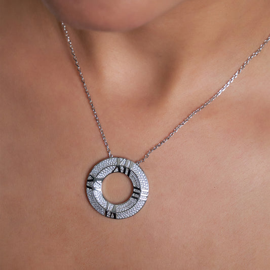 Silver Roman Numeral Rink Pendant