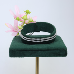 Silver Dual Row Crystal Chain Bracelet