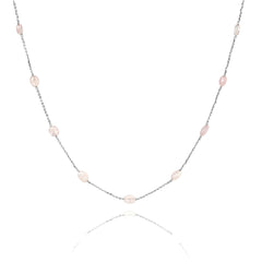 Morganite Sterling Silver Chain for her