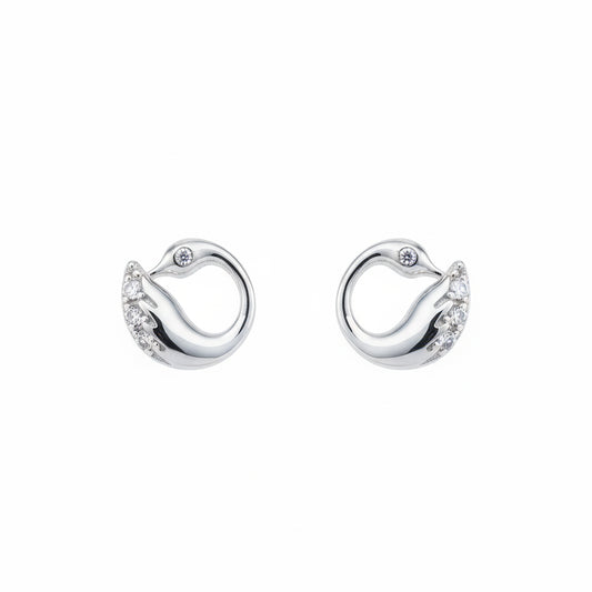 Silver Dazzling Swan pendant set