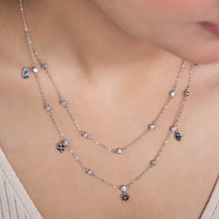 Silver Double Layered Bezel Charm Set