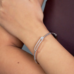 Silver Starlight Aura Bangle Bracelet For her