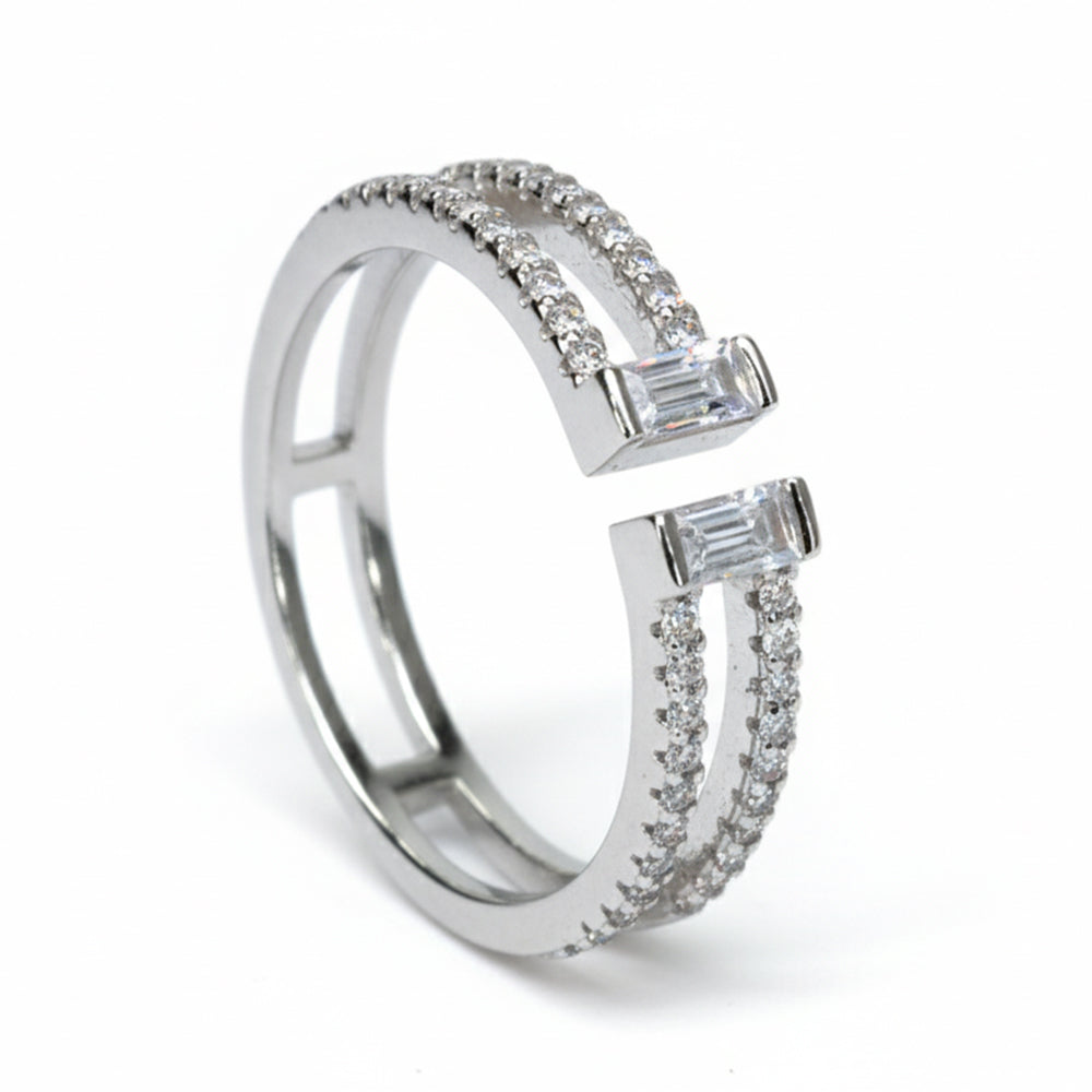 Silver Split Band Ring