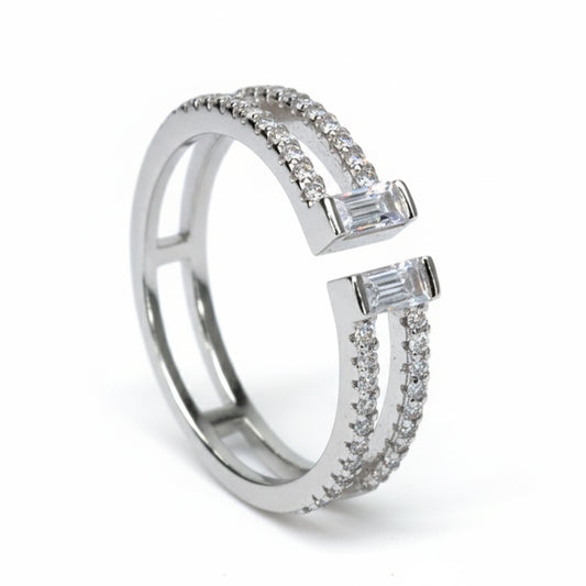 Silver Split Band Ring