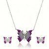 Silver Ombré Flutter Butterfly Pendant Set