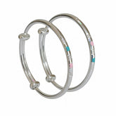 999 Silver Cute Colorful Adjustable Baby Bracelet