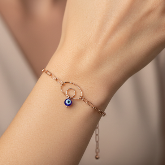 Rose Gold Evil Eye Protection Bracelet
