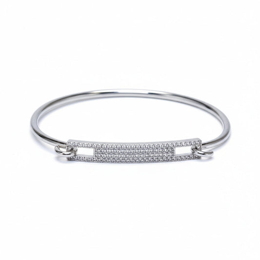 Silver Sleek Bar Link Bracelet