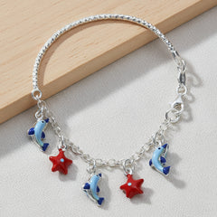 Silver Sea Life Charm Bracelet for Kids/Teens