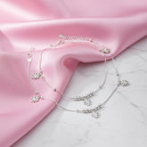 Silver Blossomed Flower Anklet