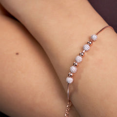 Rose gold Dazzling Beaded Bracelet with Disco balls