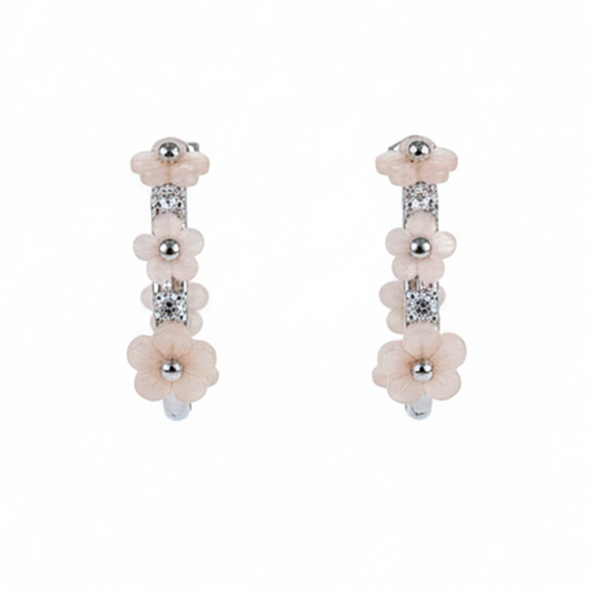 Silver Springtime Hoop Earring