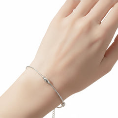 Silver Twisted Bead Bracelet