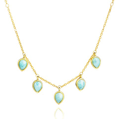 Classic 925 Silver Gemstone Drop Necklace