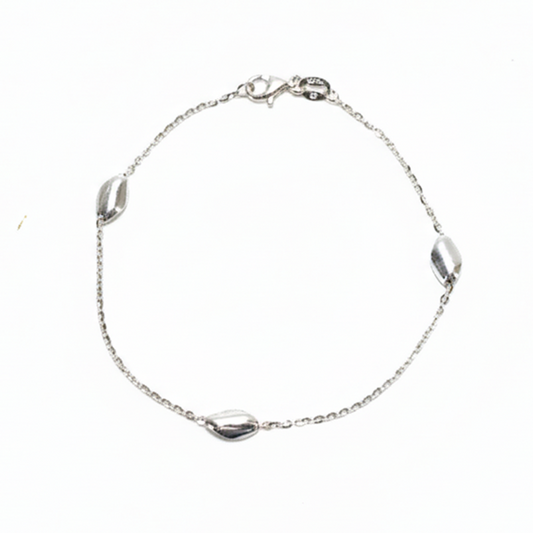 Silver Coffee Bean Bracelet