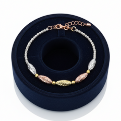 Rice shaped TriColor Bracelet