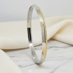 Silver Premium Gold textured Unisex Bracelet / Kada