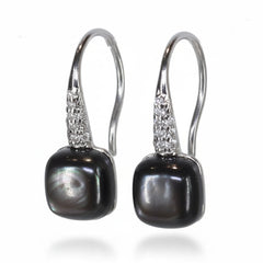 Silver Luminous Twist Hook Earrings