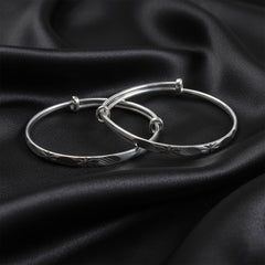 999 Silver Brilliant cutting Design Adjustable Baby bracelet (Kada)