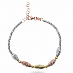 Rice shaped TriColor Bracelet