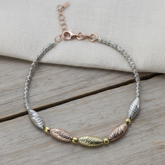 Rice shaped TriColor Bracelet