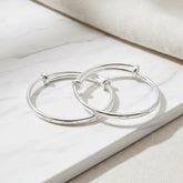 Silver 'Baby' Engraved Aqua Baby Bracelet (kada)