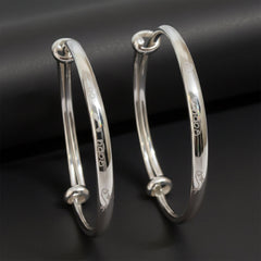 Silver 'Baby' Engraved Aqua Baby Bracelet (kada)
