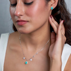 Silver Ocean Serenity Halo Set