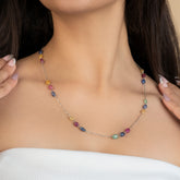 Multicolored Gemstone Trinity Sterling silver Necklace
