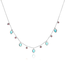 Oceanic Bloom Larimar & Pink Tourmaline Necklace