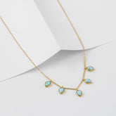 Classic 925 Silver Gemstone Drop Necklace
