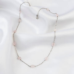 Morganite Sterling Silver Chain for her