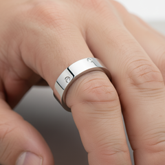 Silver Modern & Minimal CZ diamond Band ring